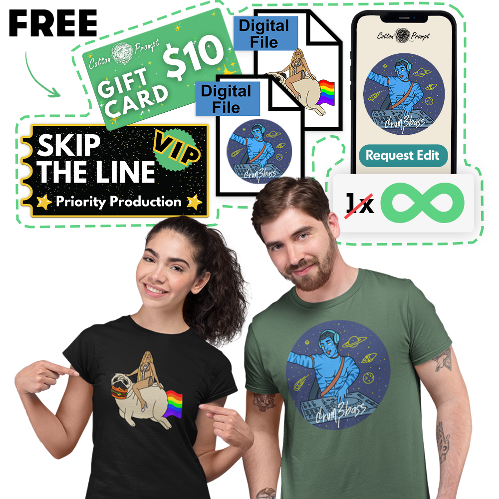 PromptTee™ Twin Pack - 2x Custom Unisex T-Shirt Bundle