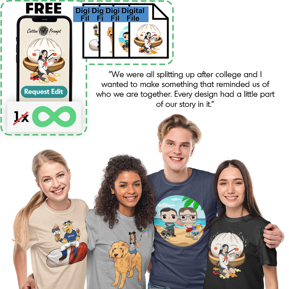 PromptTee™ Group Pack - 3-10x Unisex T-Shirts