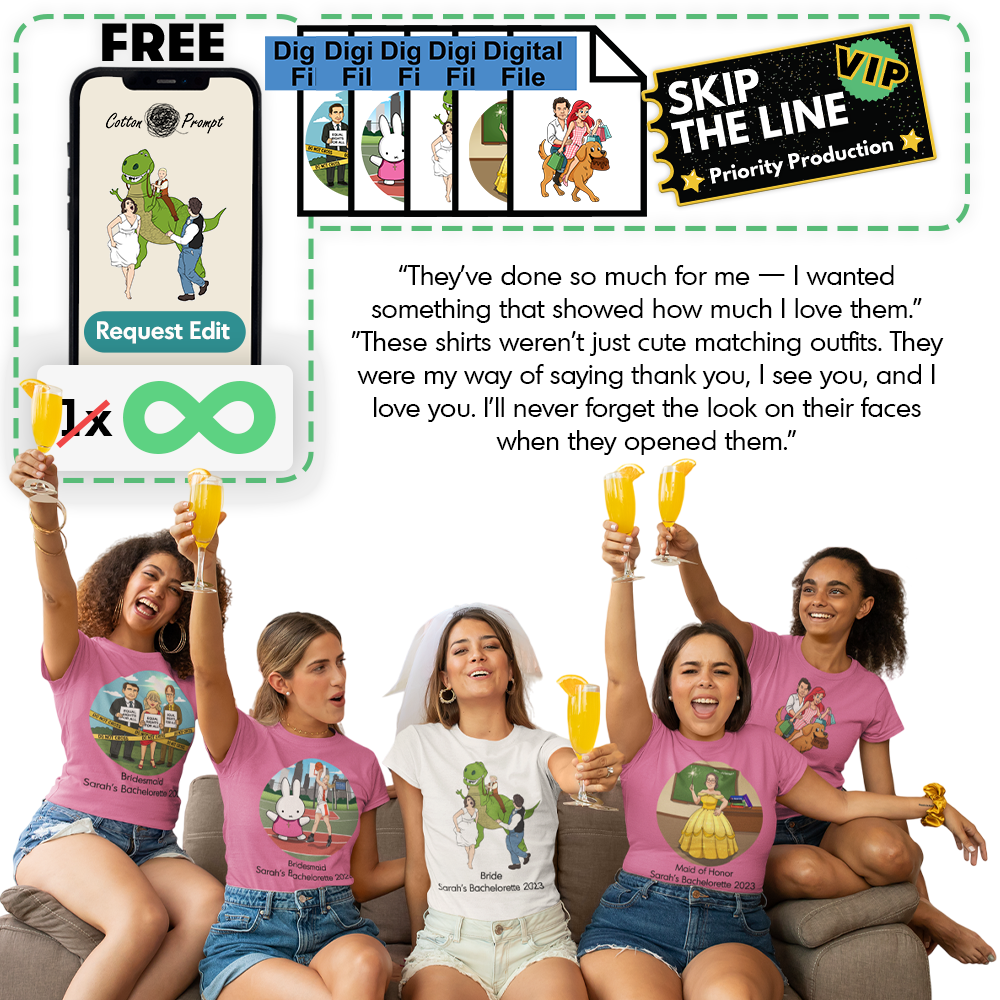 PromptTee™ Group Pack - 3-10x Unisex T-Shirts
