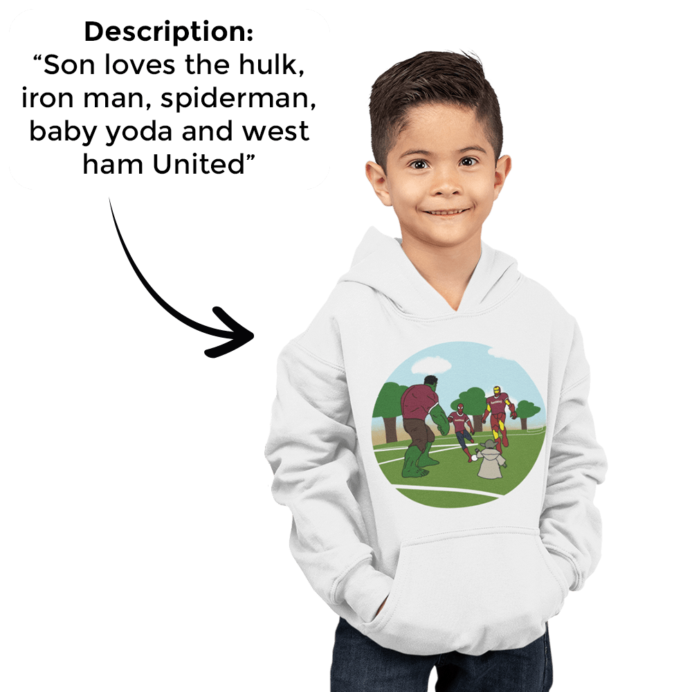 PromptPrintKidsHoodie™ - Print Your Design on A Unisex Kids Hoodie